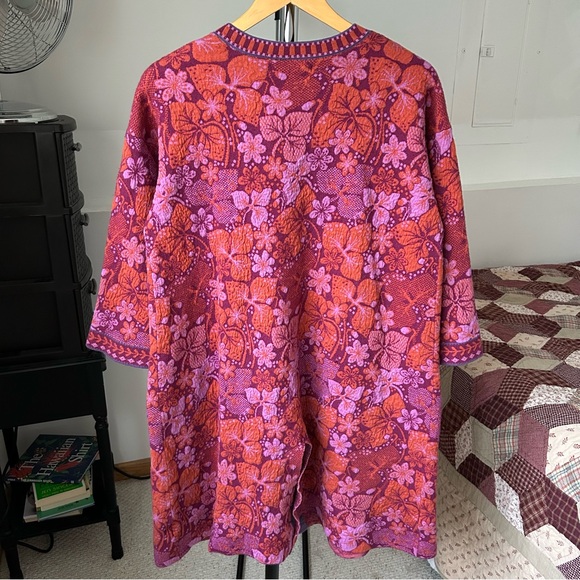 Gudrun Sjoden Ottilia Floral Knjt Coat Jacket Women’s Large - Picture 2 of 13